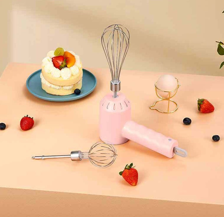 Eco-Friendly Handheld Electric Whisk - Light Green, Energy Efficient Kitchen Tool