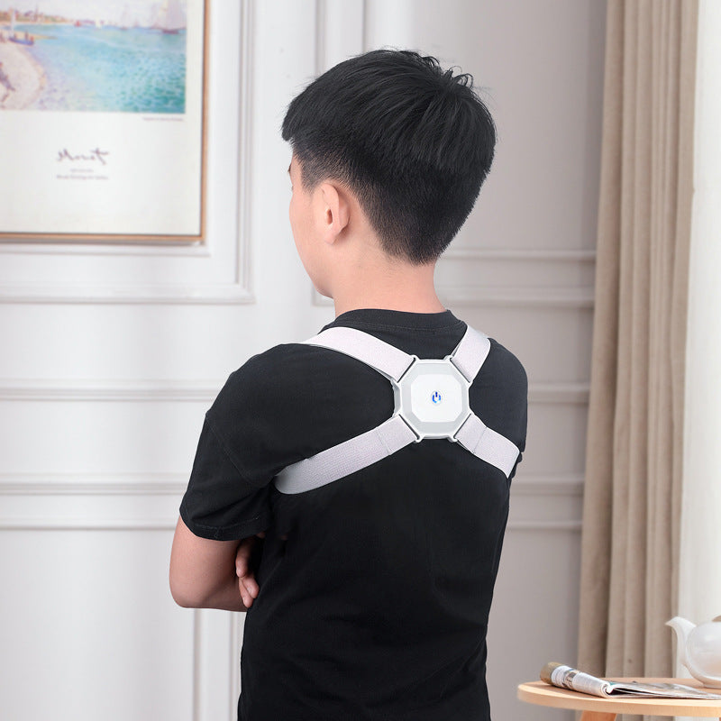 Light Gray Adjustable Posture Corrector for Better Back Support