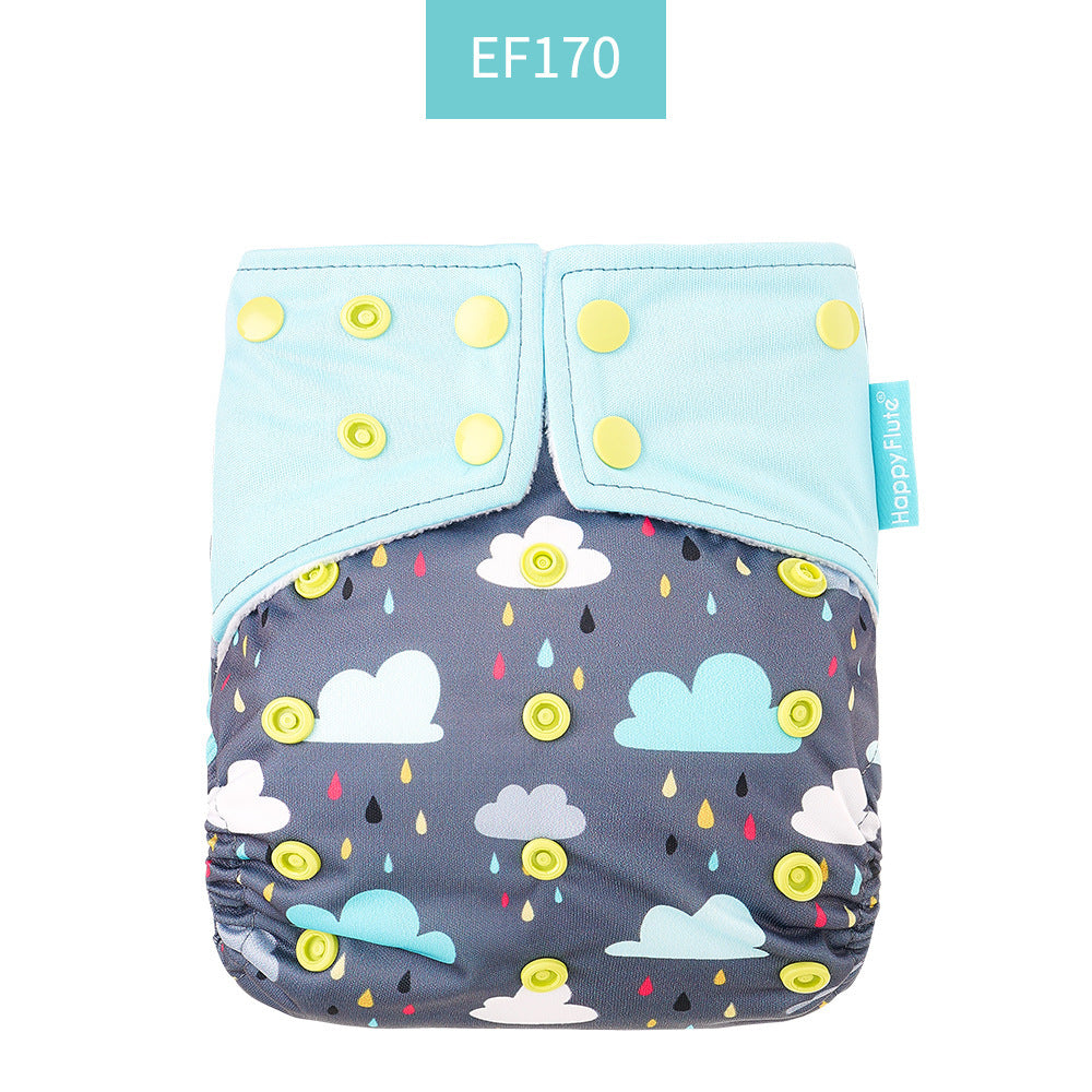 Eco-Friendly Reusable AI2 Cloth Diaper with Animal Patterns for Babies 6-15 kg