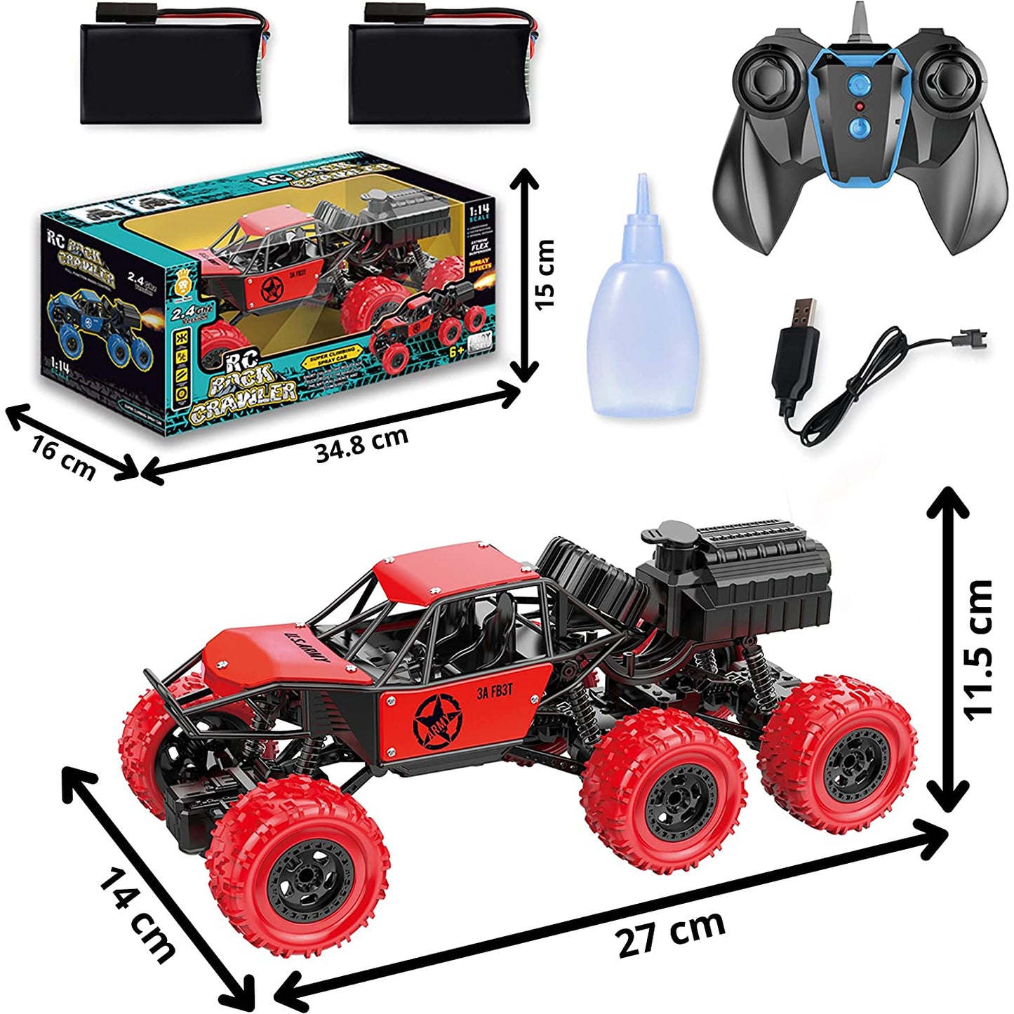 Kidwala 6X6 RC Car with Smoke car