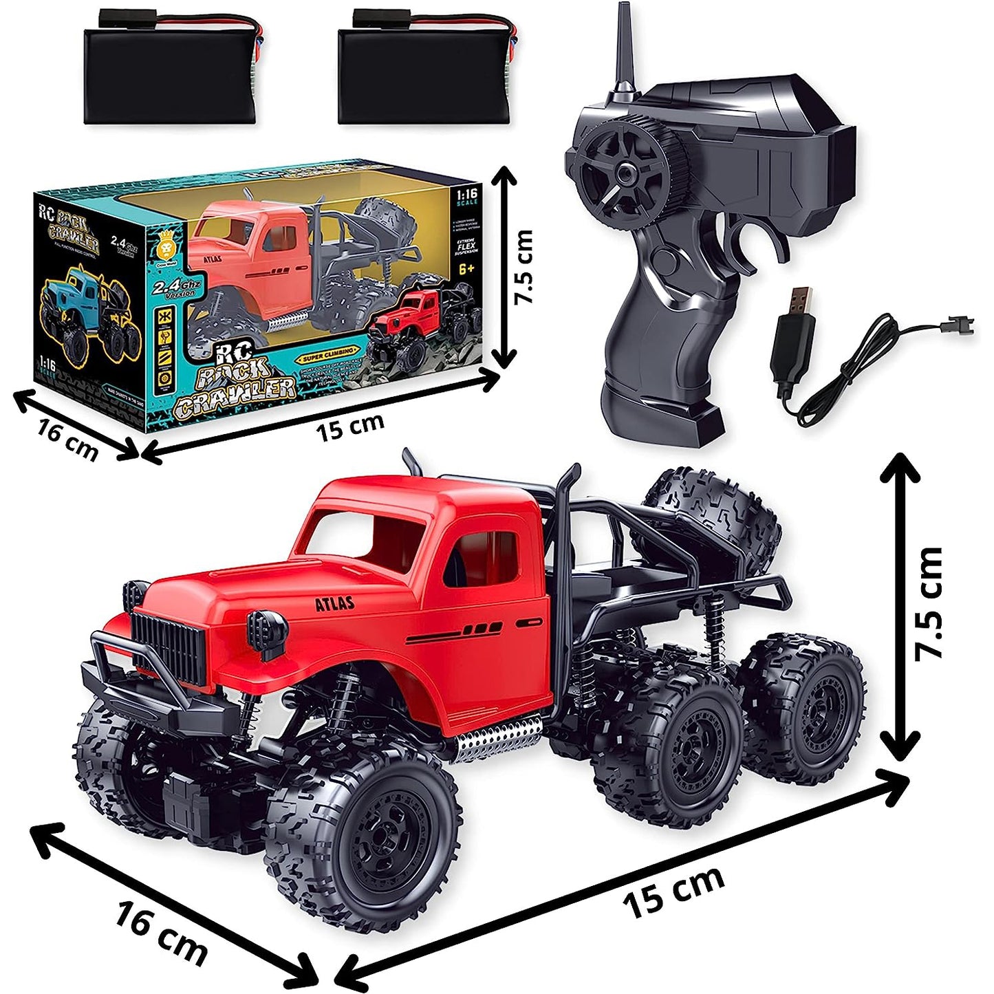 Kidwala Remote Control Truck, 6X6 Rock Crawler