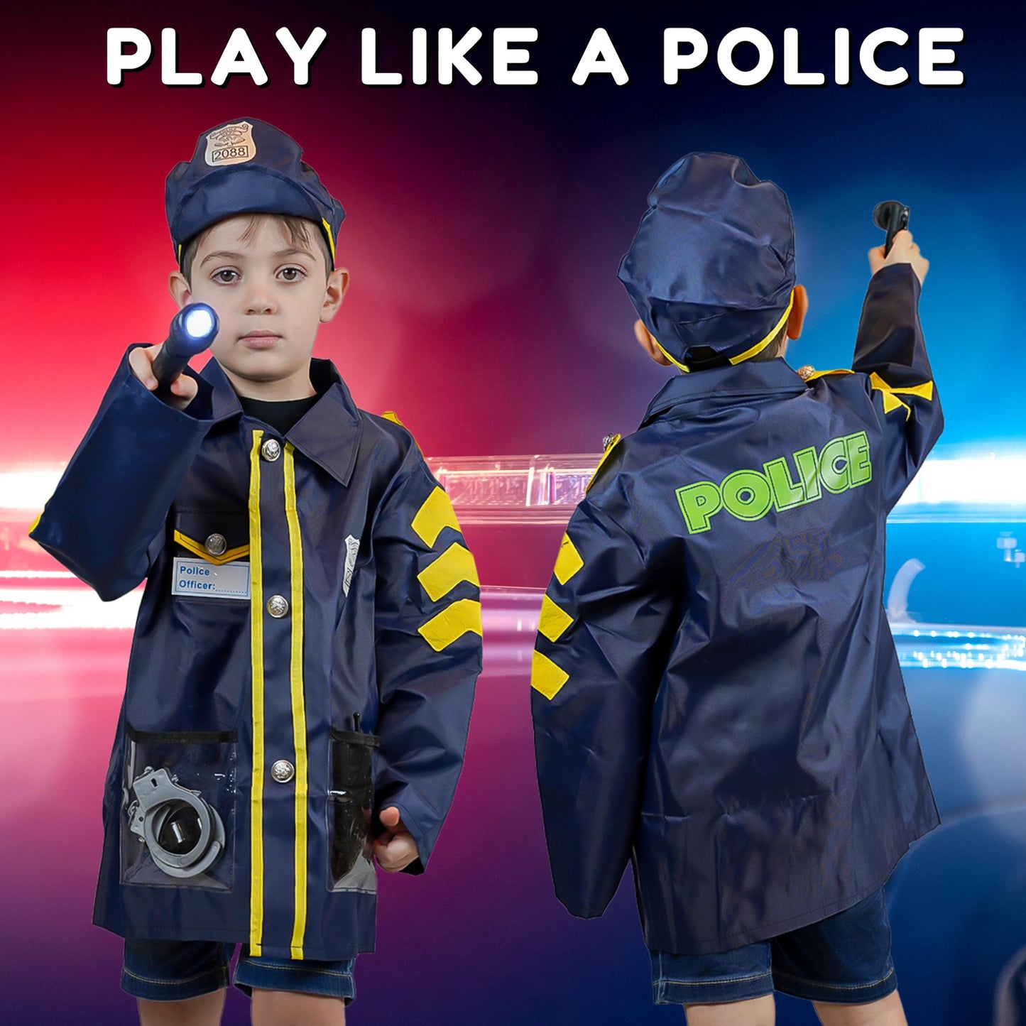 Fitto Policeman Role Play Costume Set