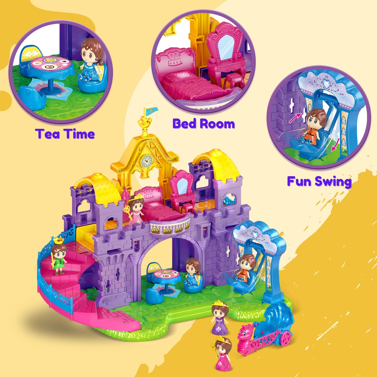 FITTO Princess Castle Dollhouse