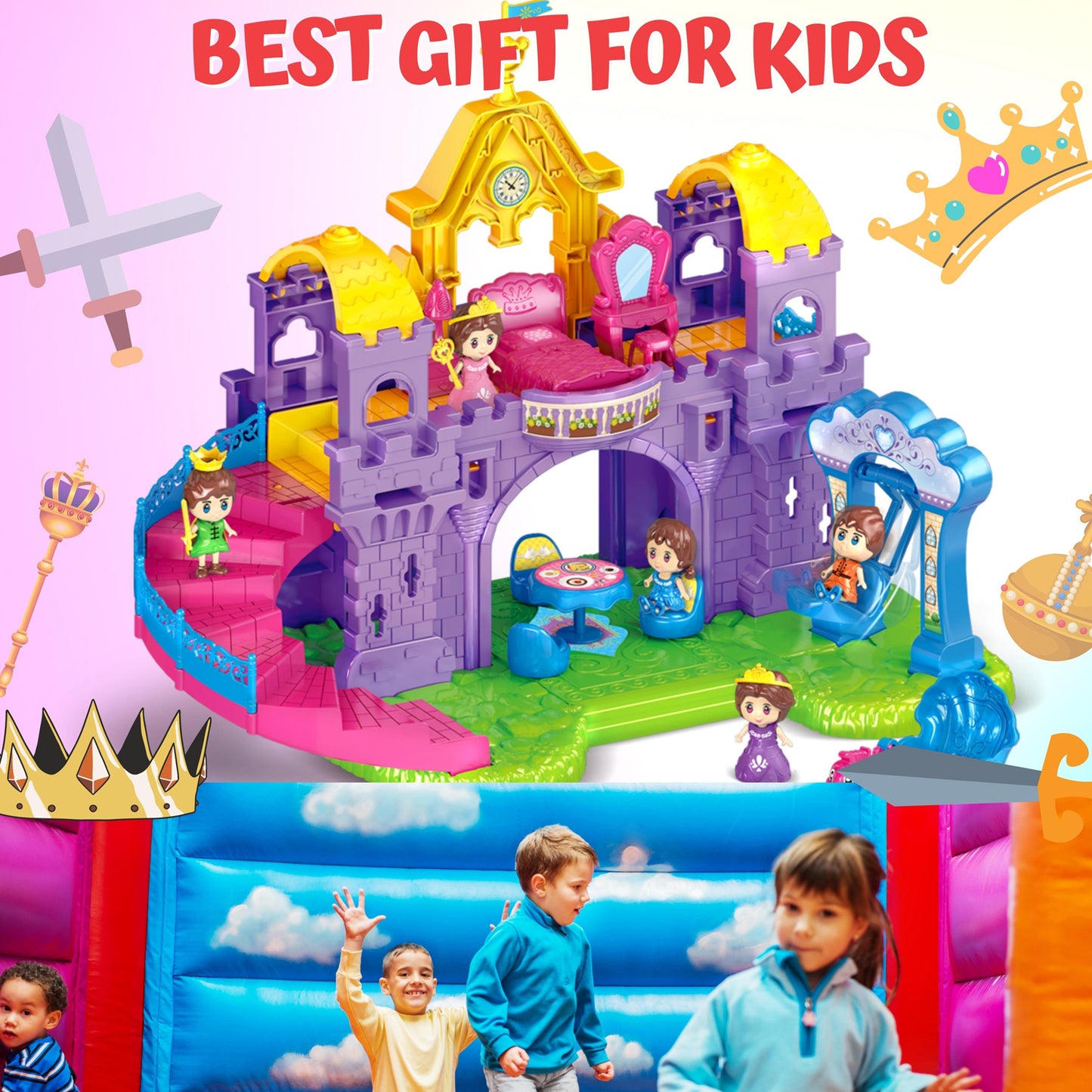FITTO Princess Castle Dollhouse