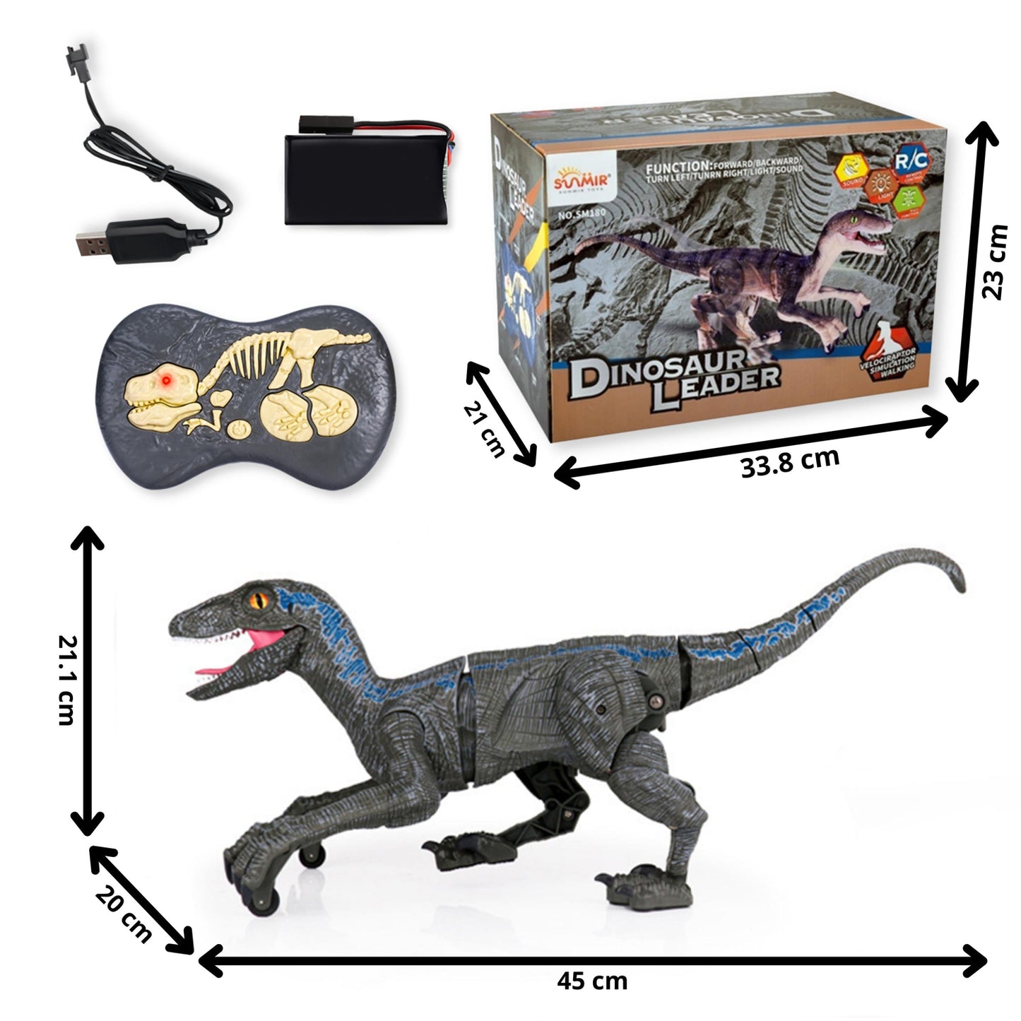 FITTO Remote Control velociraptor Dinosaur