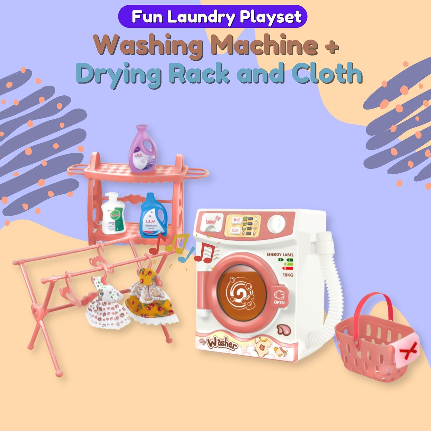 FITTO Kids Washing machine playset