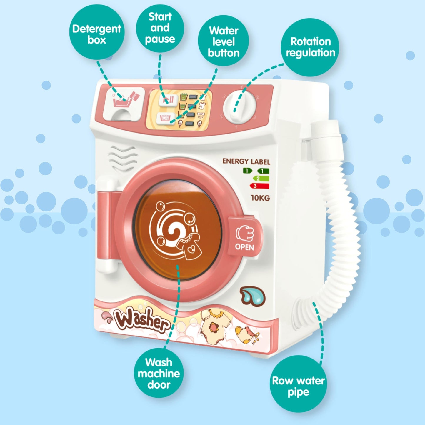 FITTO Kids Washing machine playset