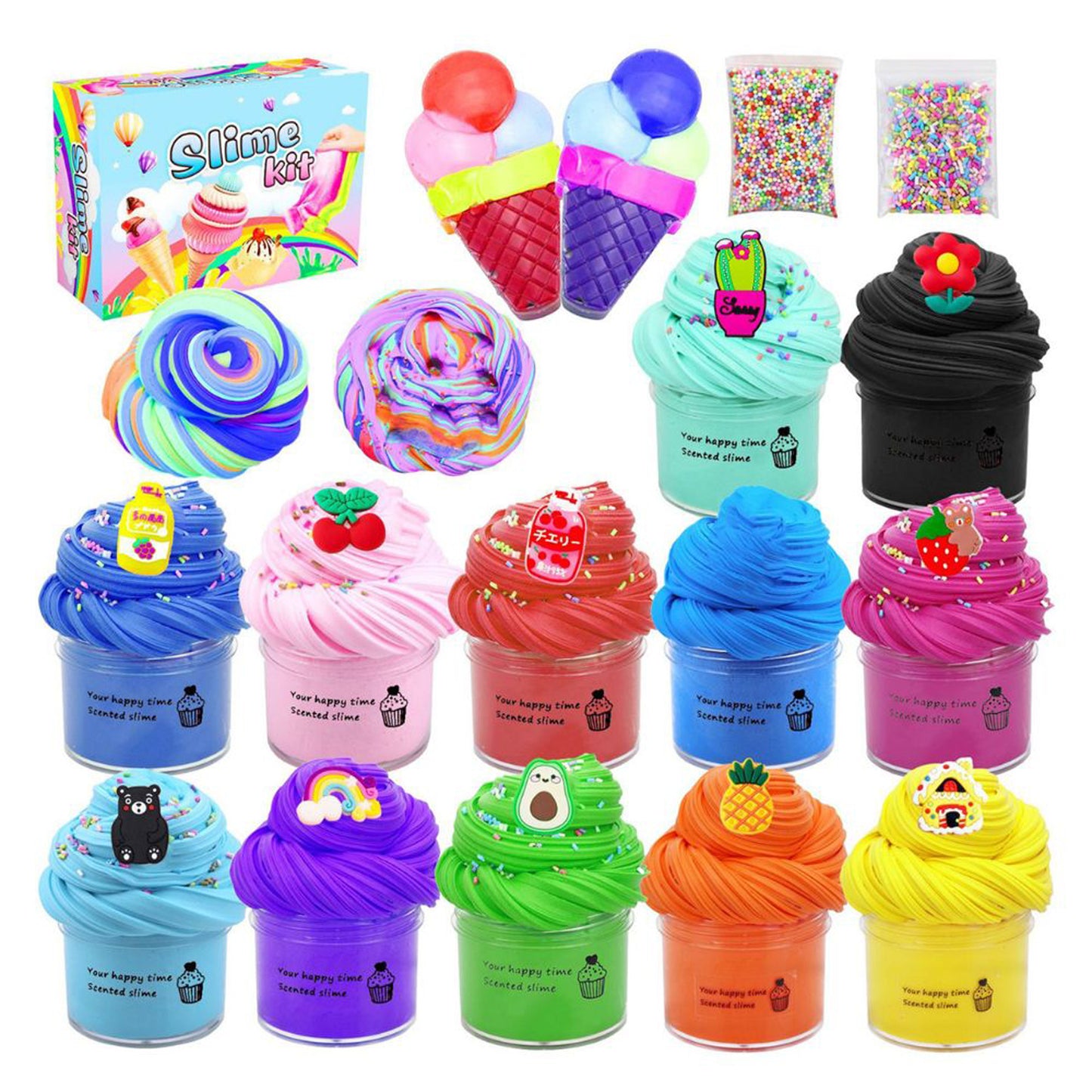 FITTO 12 Pcs Mermaid Surprise Slime Playset