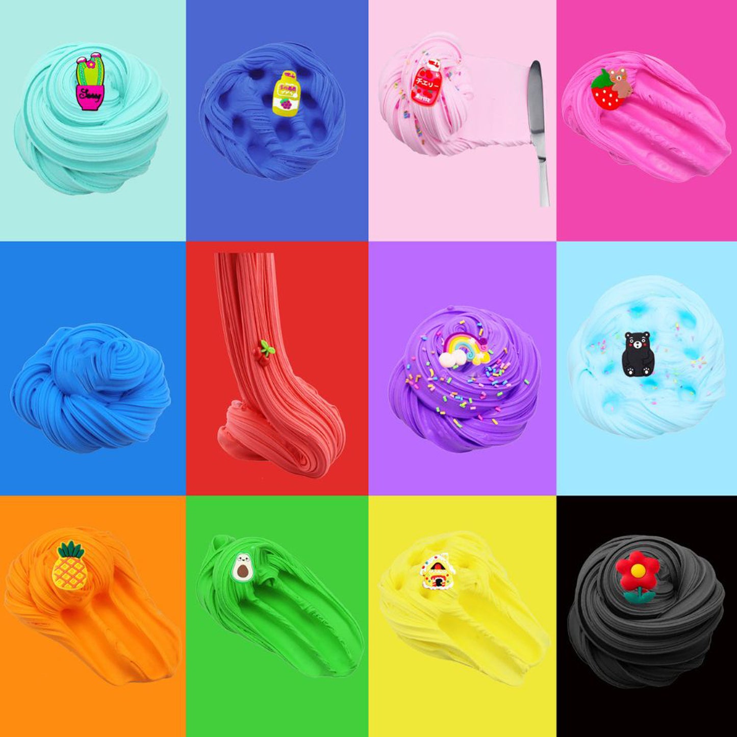 FITTO 12 Pcs Mermaid Surprise Slime Playset