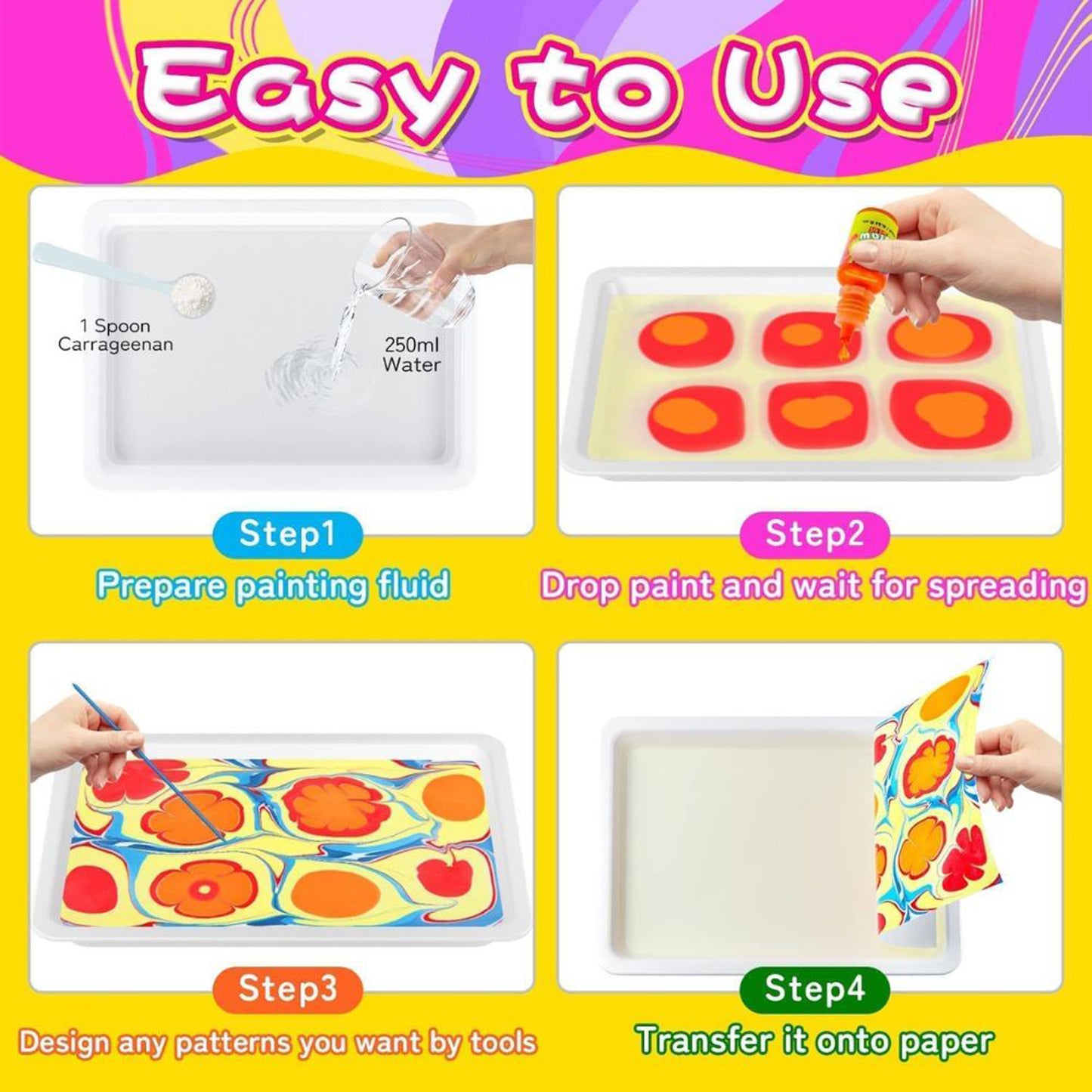 Water Marbling Kit with 8 Christmas