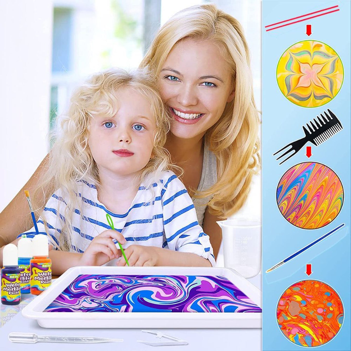 Water Marbling Kit with 8 Christmas