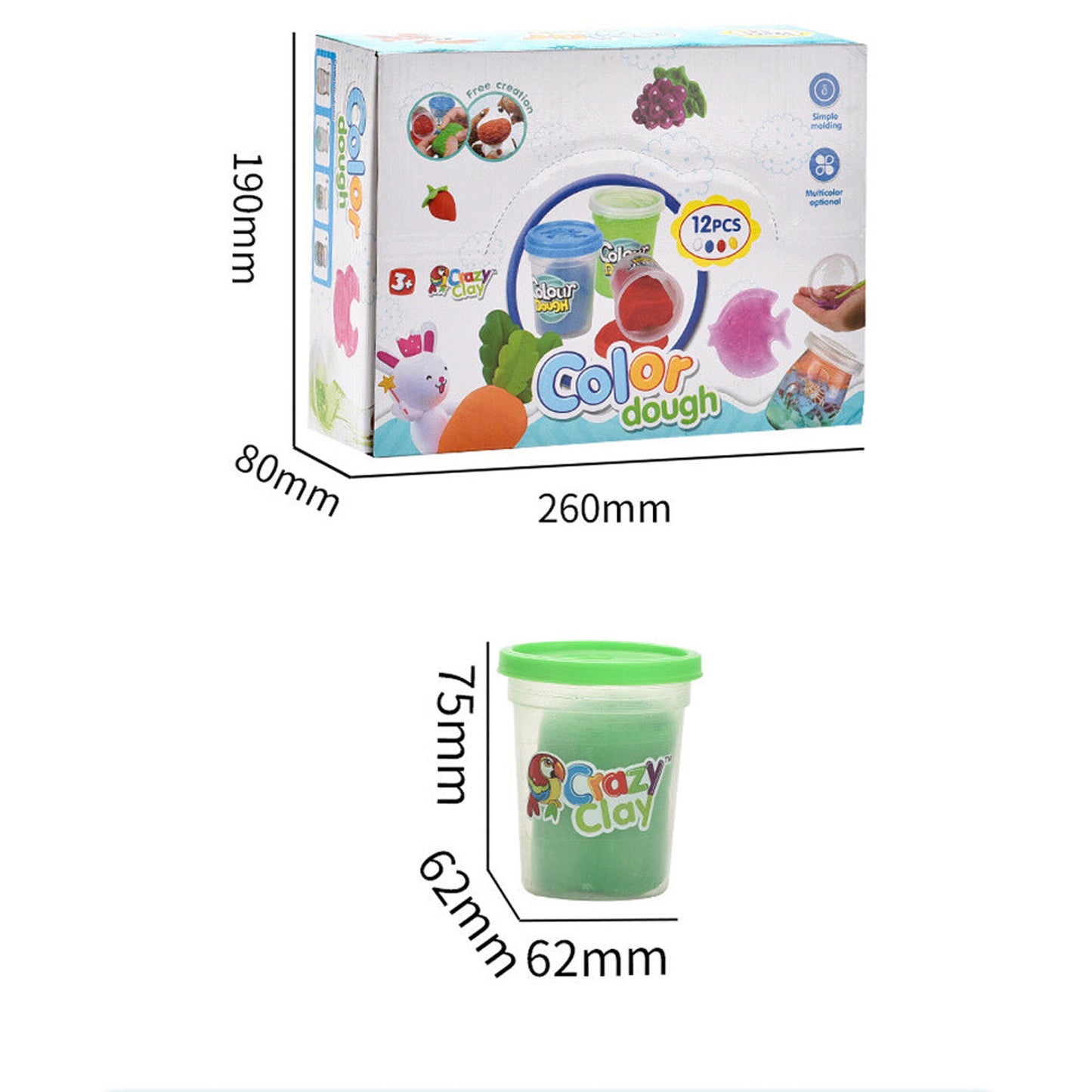 FITTO 12 Pcs Crystal Bucket Stretchy