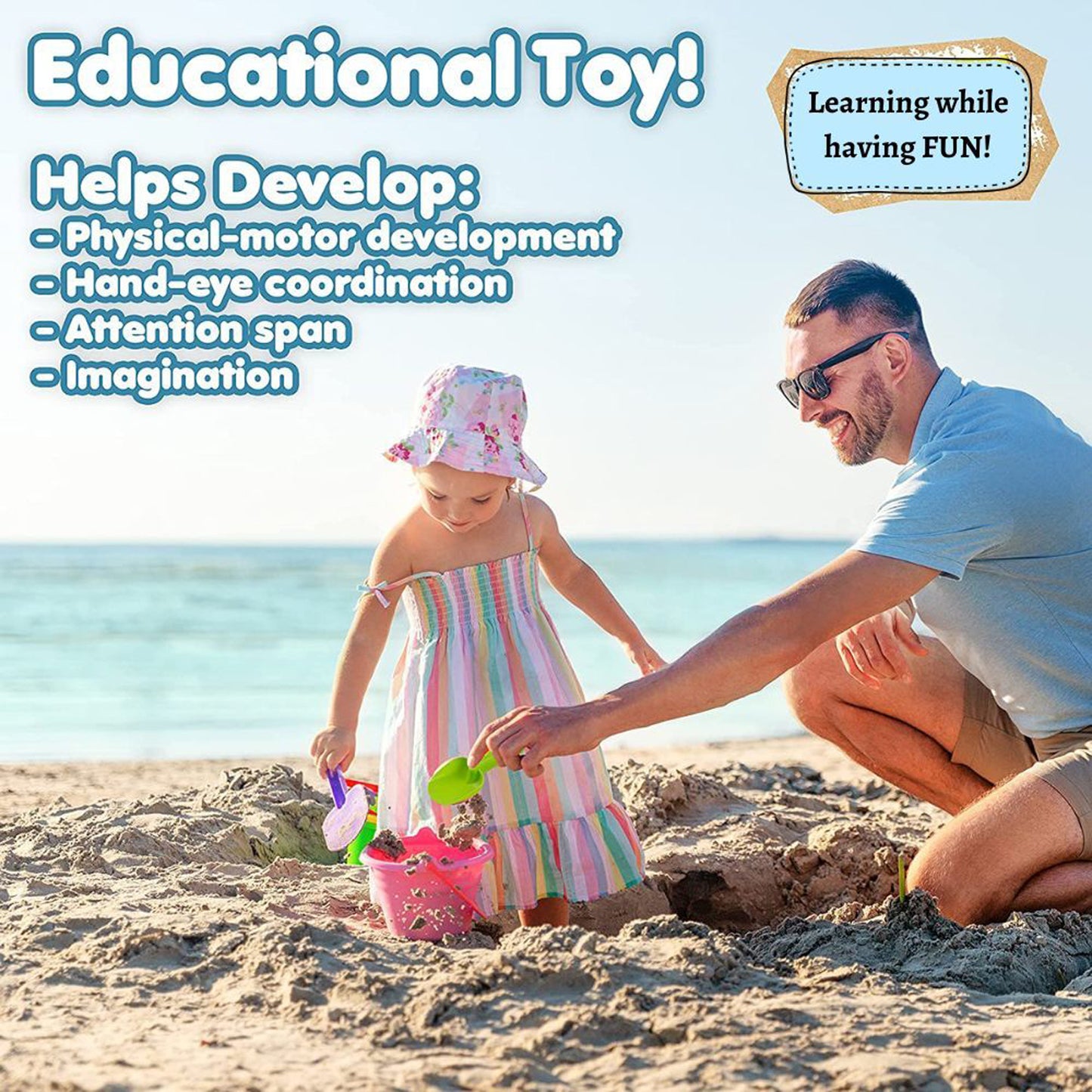 FITTO Beach Bucket and Spade Set