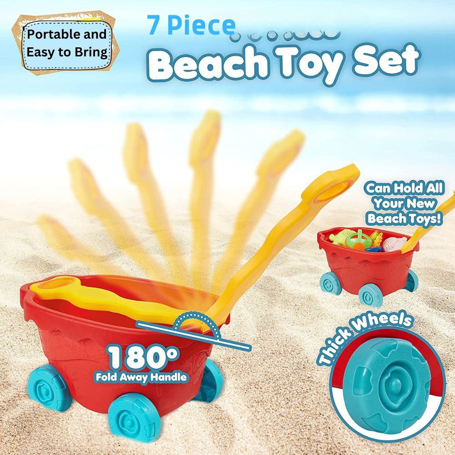 FITTO Beach Bucket and Spade Set