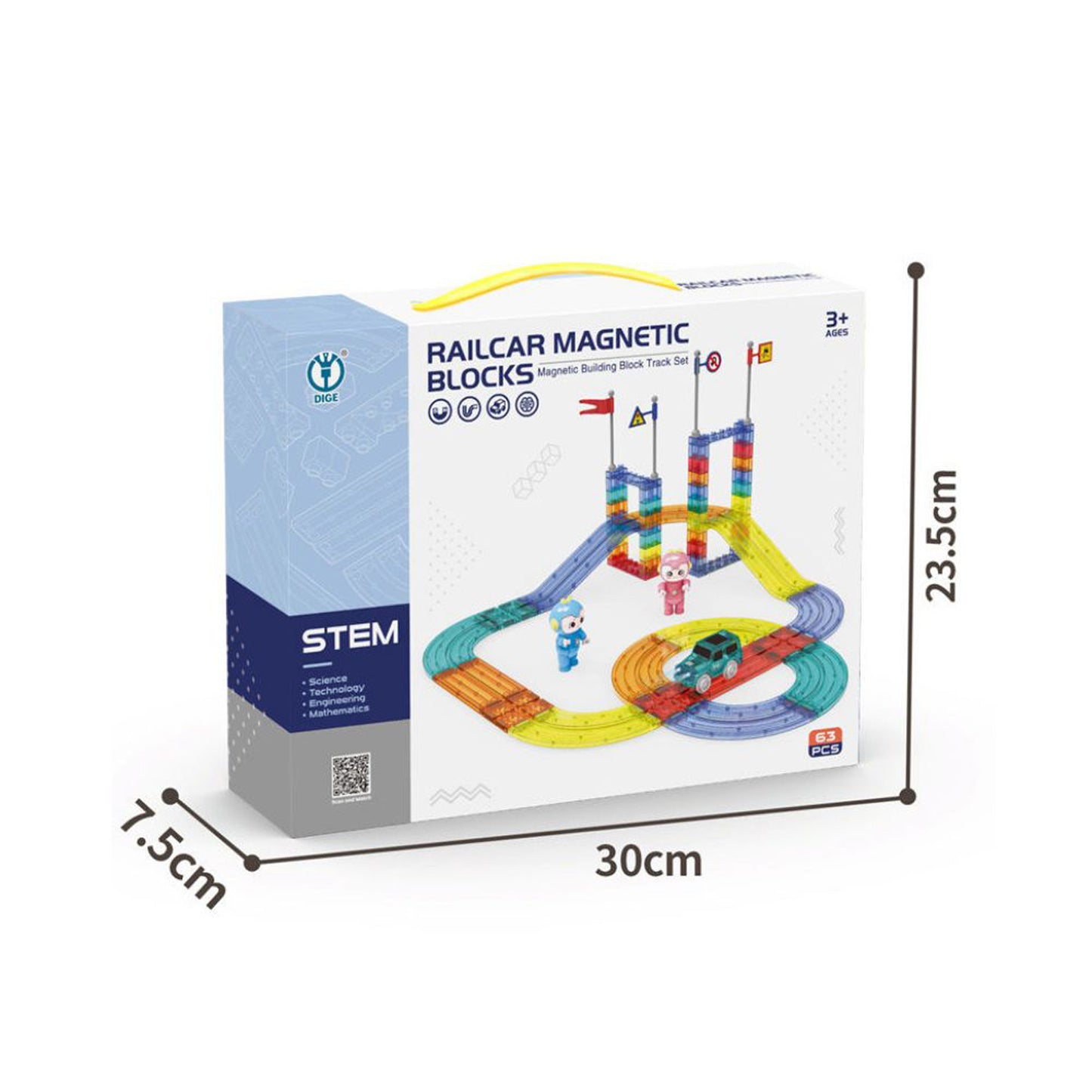 FITTO Magnetic Building Blocks Set 63 Pieces