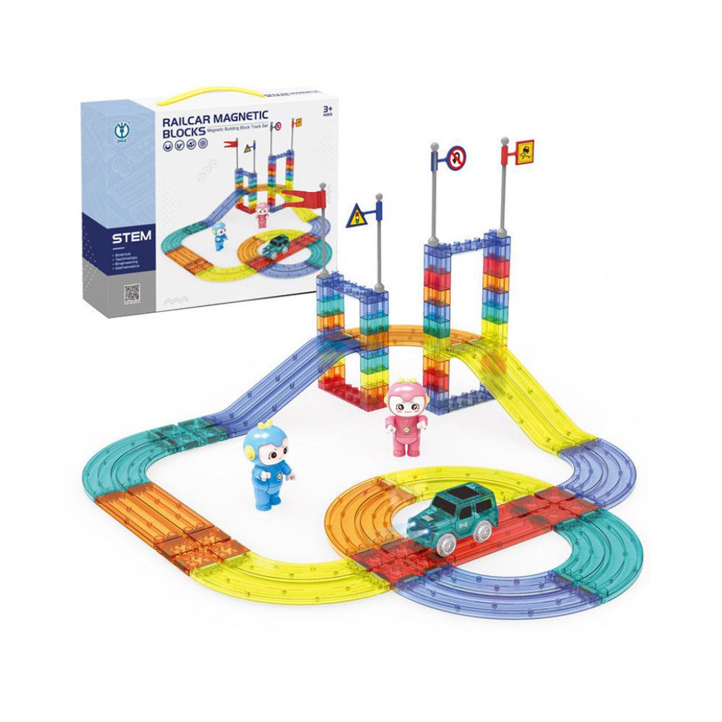 FITTO Magnetic Building Blocks Set 63 Pieces