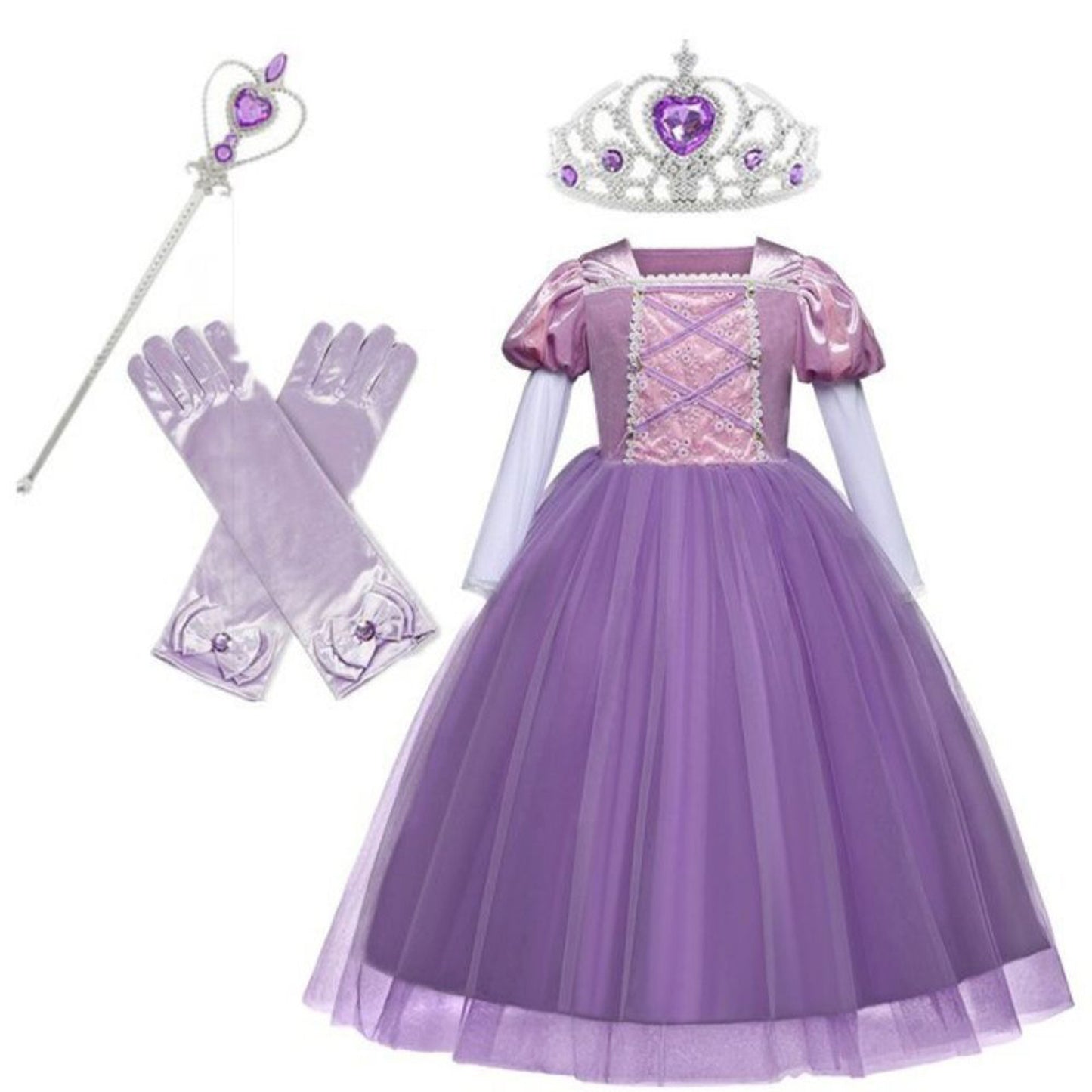 FITTO Rapunzel Princess Sofia Costume (Size S, M, L)