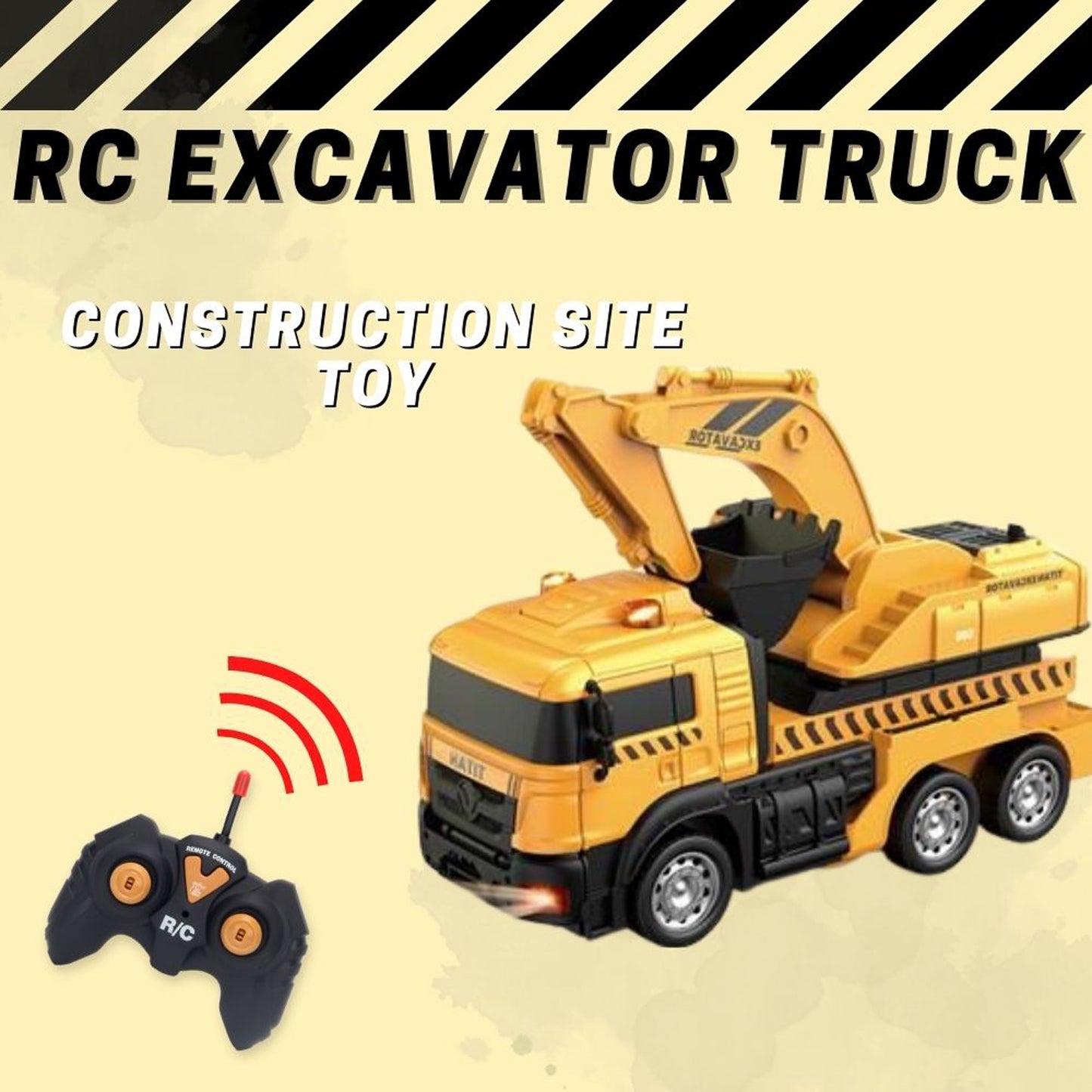 FITTO Remote Control Excavator Toy