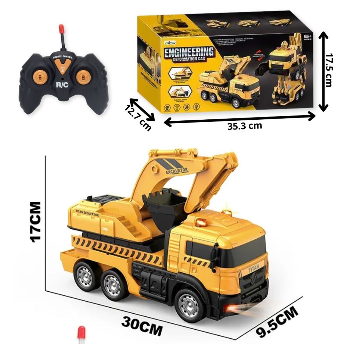 FITTO Remote Control Excavator Toy