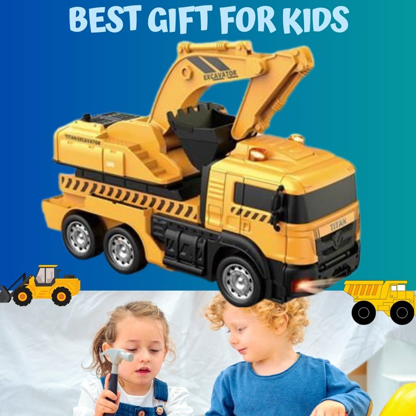 FITTO Remote Control Excavator Toy