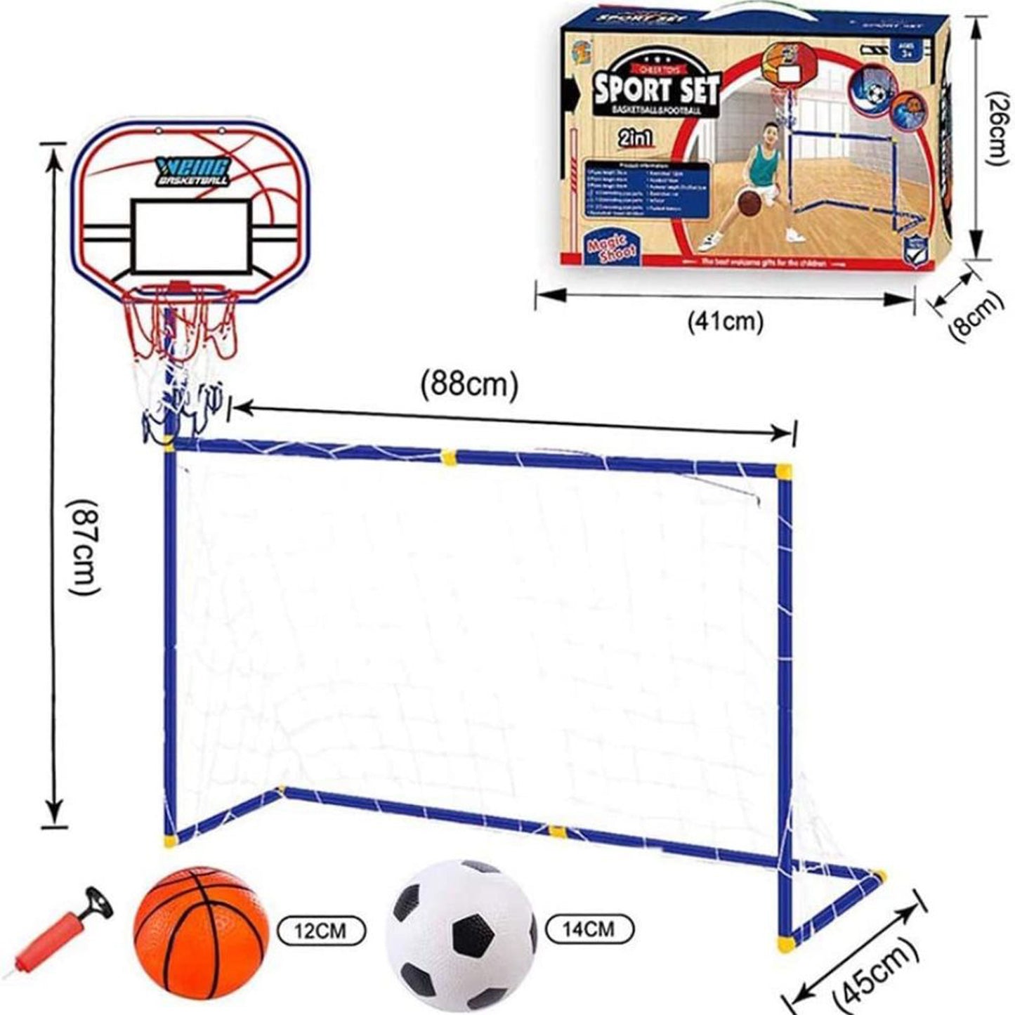 FITTO 2in1 Basketball Hoop Soccer