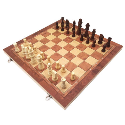 FITTO 3in1 Wooden Classic Chess Set