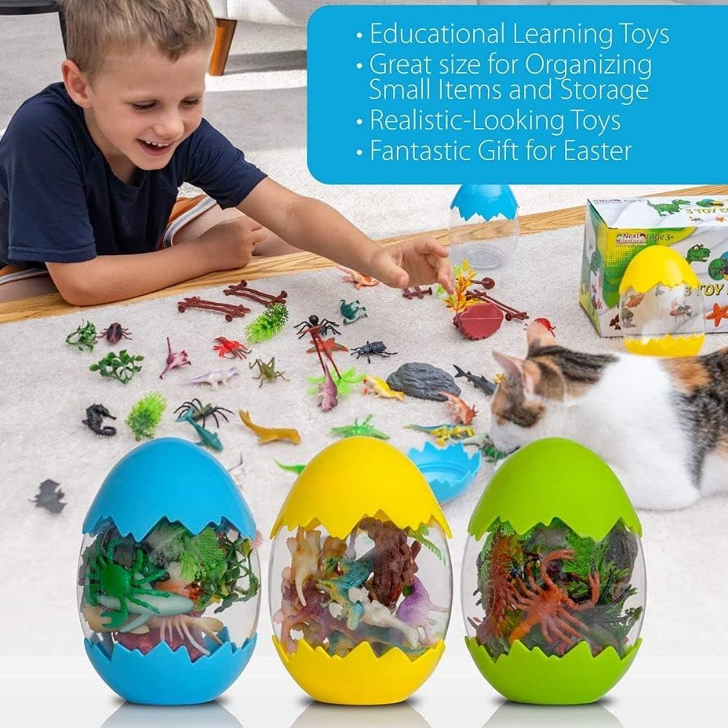 FITTO 28 Pcs Realistic Animal Figures Toy Set