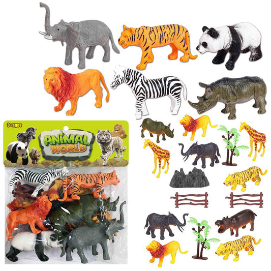 FITTO 26 Pcs Realistic Animal Figure Toy Set