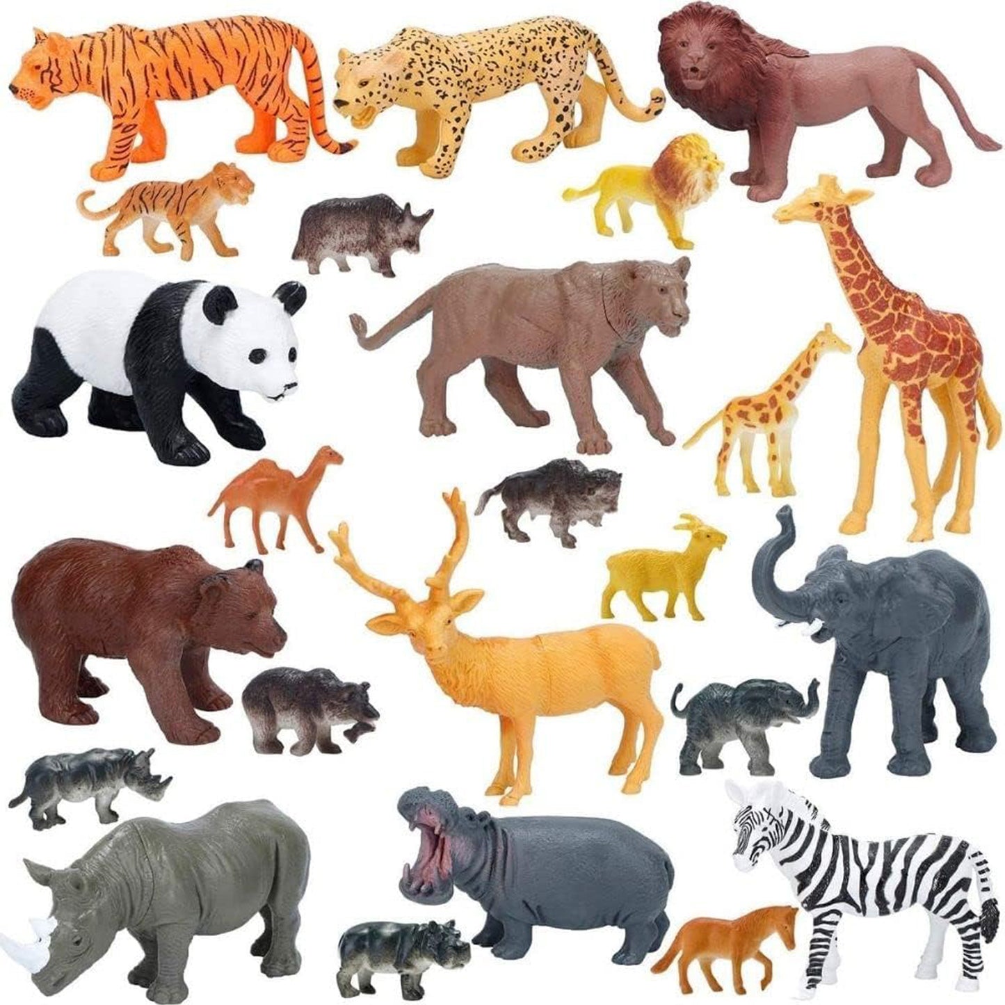 FITTO 26 Pcs Realistic Animal Figure Toy Set