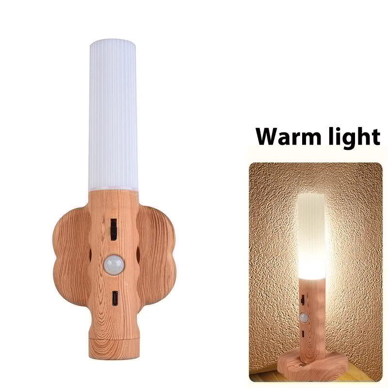 Eco-Friendly Multifunctional Flashlight and Lamp - Natural Wood Design