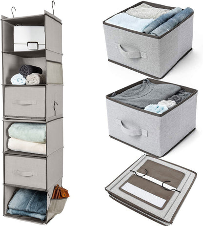 Eco-Friendly Hanging Closet Organizer with Multiple Compartments