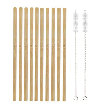 Eco-Friendly Bamboo Reusable Drinking Straws - Sustainable, Biodegradable, Plastic-Free