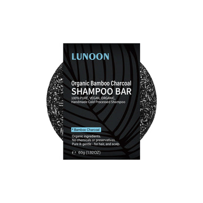 Organic Bamboo Charcoal Shampoo Bar - Plastic-Free, Vegan, Long-Lasting