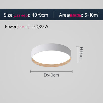 Eco-Friendly Circular Ceiling Light Fixture - Grey & Wood