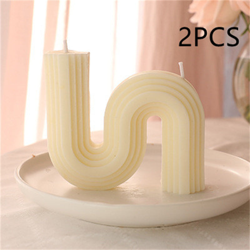 Pastel Curved Candles for a Calming, Eco-Friendly Home