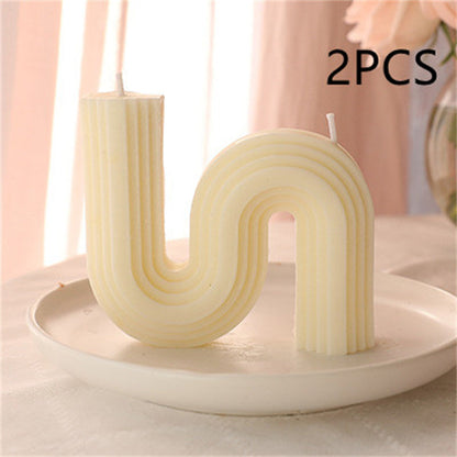 Pastel Curved Candles for a Calming, Eco-Friendly Home