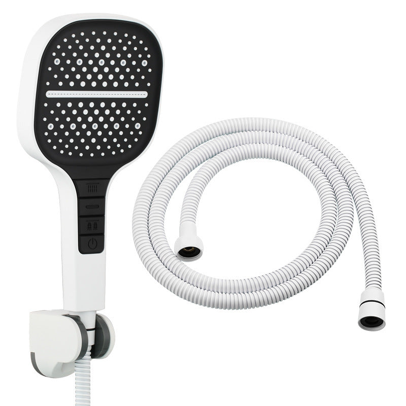 Eco-Friendly Water-Saving Showerhead - Black & Silver Square Design