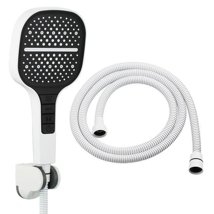 Eco-Friendly Water-Saving Showerhead - Black & Silver Square Design