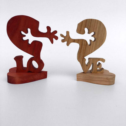 Eco-Friendly Heart-Shaped Wooden Puzzle Decor