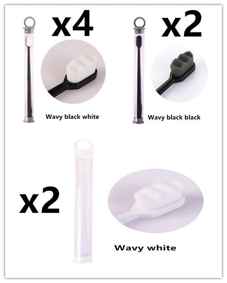 Eco-Friendly Bamboo Toothbrush with Wavy Handle Design