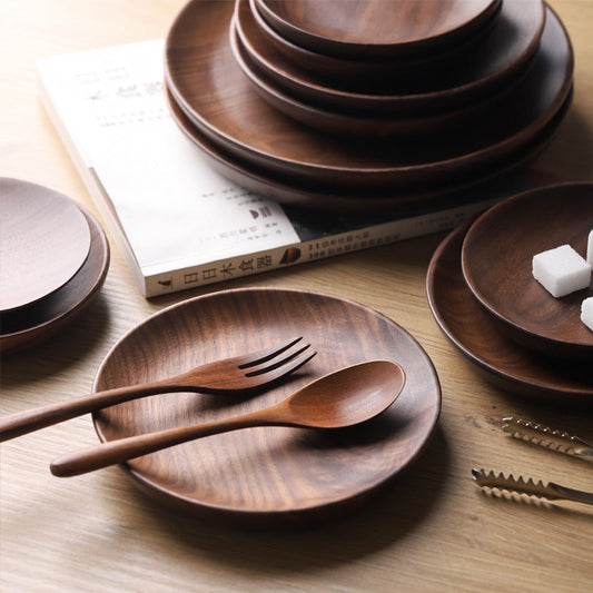 Eco-Friendly Wooden Dinnerware Set in Natural Wood Tone