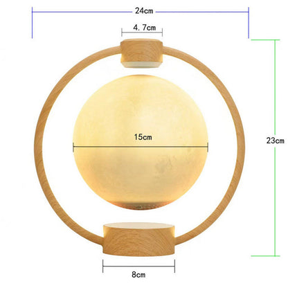 Levitating Moon Lamp with Wooden Base - Energy-Efficient LED Lighting