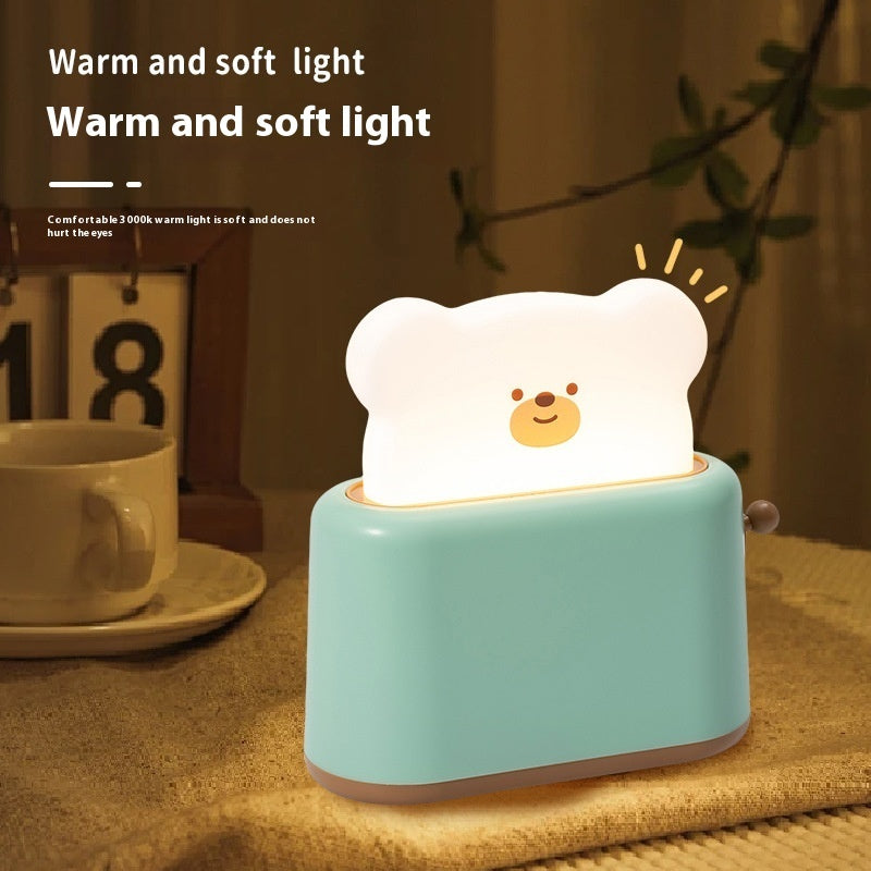 Bear-Shaped Toaster Night Light - Eco-Friendly Bedside Lamp