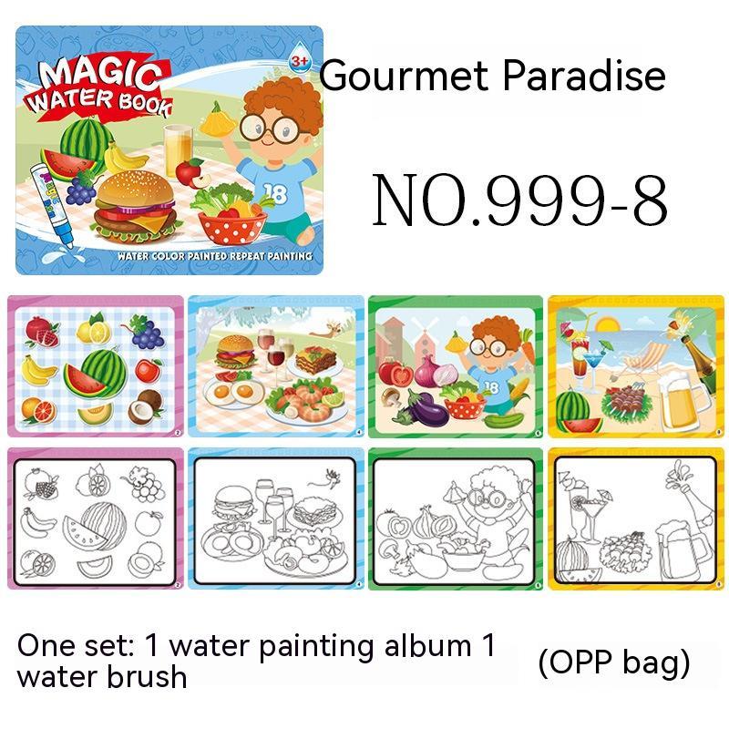 Ocean-Themed Reusable Water Drawing Book for Kids
