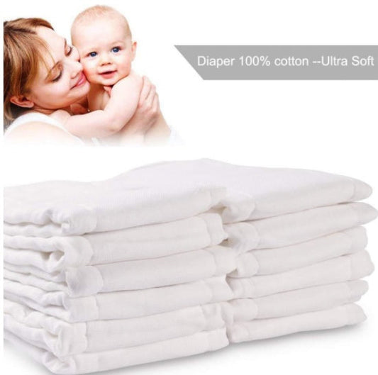 Eco-Friendly Reusable Cloth Diapers - 100% Cotton, Plastic-Free, Ultra-Soft