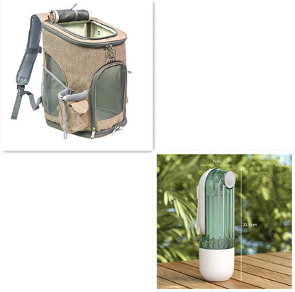 Portable 2-in-1 Pet Water and Food Container - Eco-Friendly Travel Solution