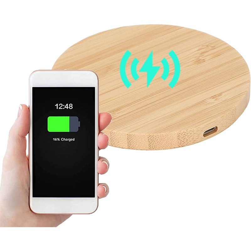 Eco-Friendly Bamboo Wireless Charger - Sustainable Inductive Charging Pad