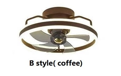 Energy-Efficient Ceiling Fan with LED Light - White Circular Design