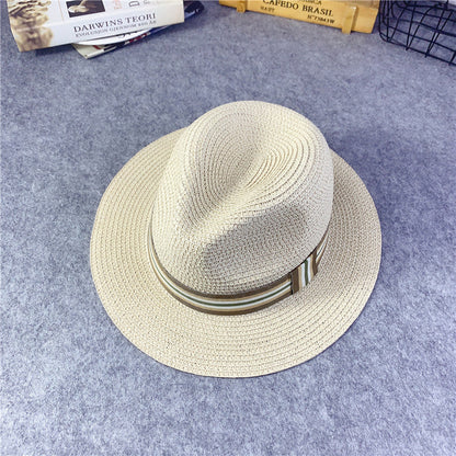 Eco-Friendly Straw Fedora Hat with Black Band
