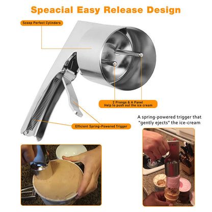 Eco-Friendly Stainless Steel Ice Cream Scoop with Ergonomic Handle